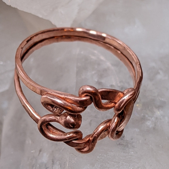 Art Nouveau Copper Ring Nature Inspired Jewelry - Picture 6 of 10